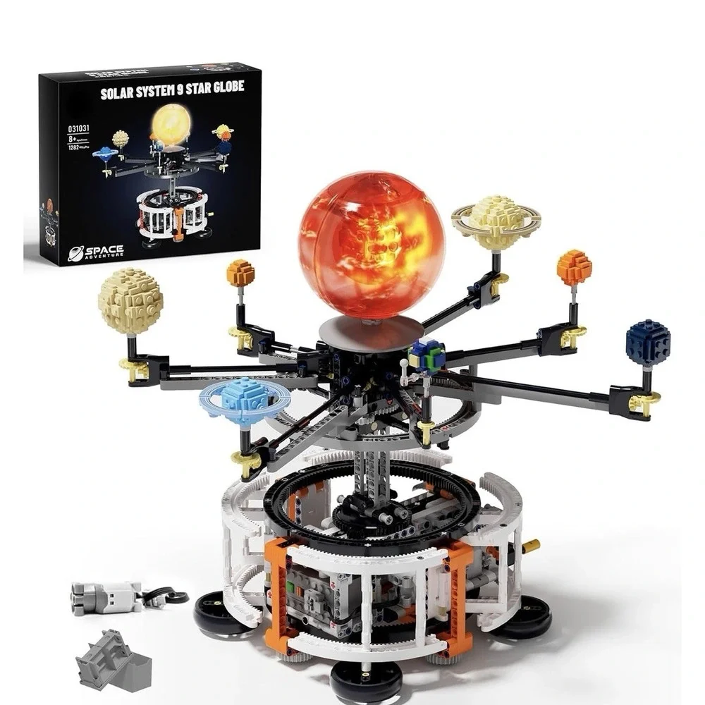Dual-Mode Spinning Solar System Space Building Kit, STEM Model with Rotating ...